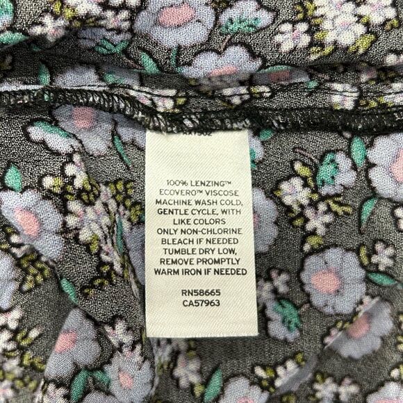 BP Minidress Women's Black/Purple Adora Floral Pleated V-neck Size XS - Picture 5 of 5